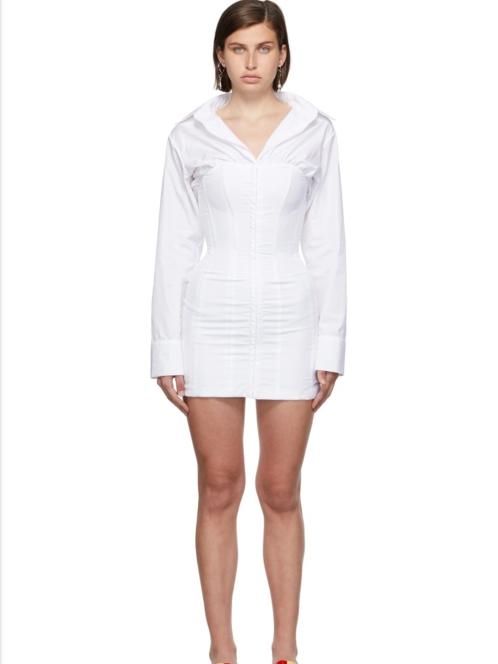 Guizio Oversized Shirting Corset Dress